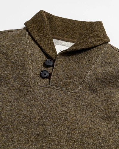 Shop Reid Mouline Shawl Pullover In Olive