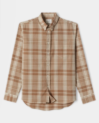 Shop Reid Offset Pocket Shirt In Brown
