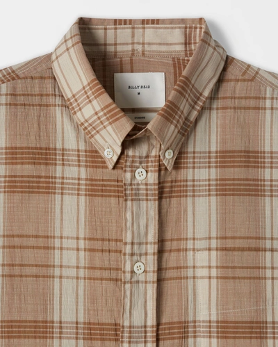 Shop Reid Offset Pocket Shirt In Brown