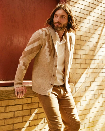 Reid Parsons Cardigan In Oatmeal/camel