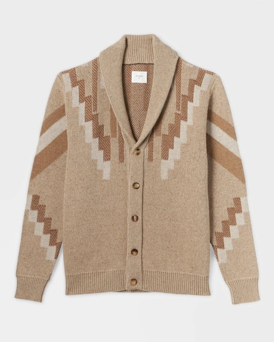 Reid Parsons Cardigan In Oatmeal/camel