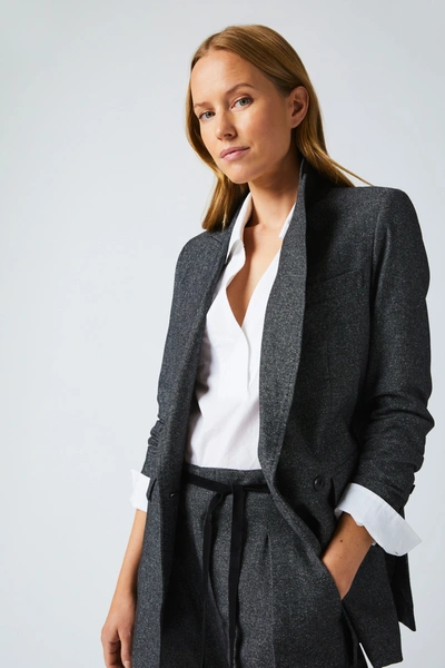 Reid Peak Lapel Blazer In Charcoal
