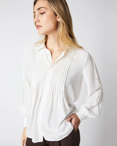 Reid Pintuck Blouse In White