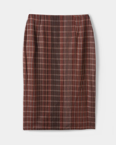 Shop Reid Plaid Wrap Skirt In Rubber