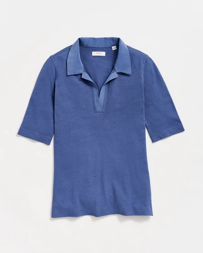 Shop Reid Polo Knit In Coastal Blue