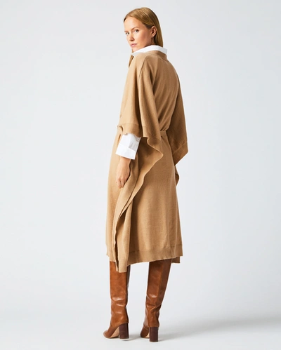 Shop Reid Poncho Sweater Dress In Camel