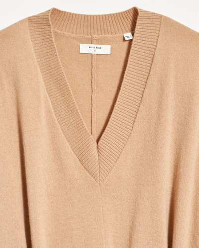 Shop Reid Poncho Sweater Dress In Camel