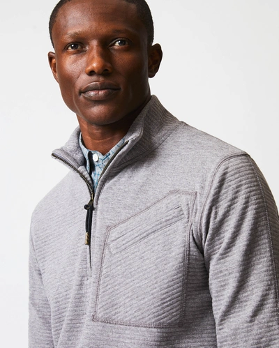 Reid Quilted Half Zip In Medium Grey