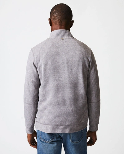 Reid Quilted Half Zip In Medium Grey