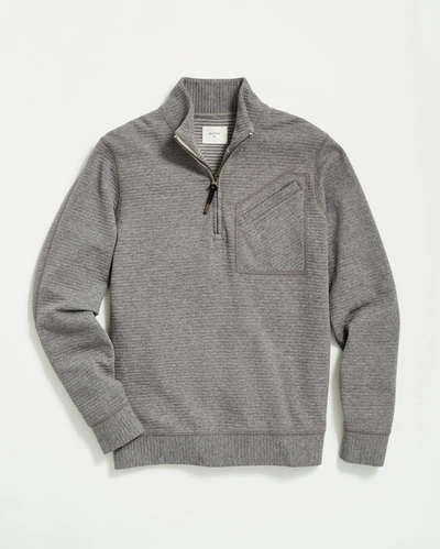 Reid Quilted Half Zip In Medium Grey