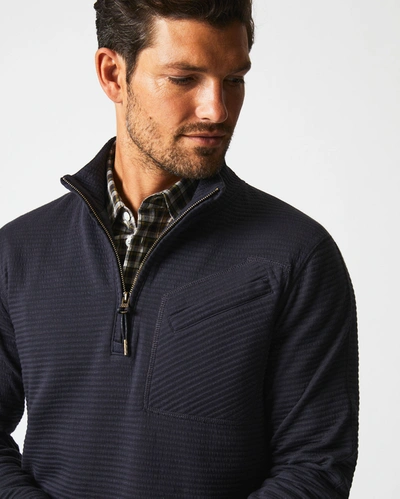 Reid Quilted Half Zip In Dark Navy