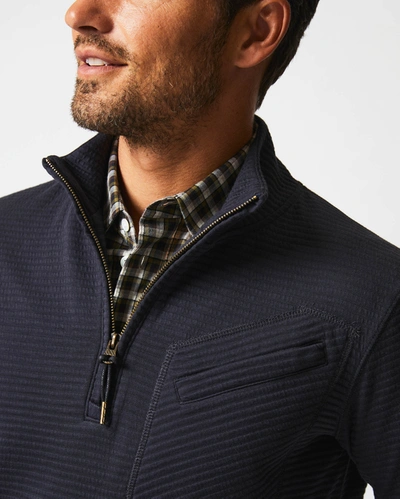 Reid Quilted Half Zip In Dark Navy