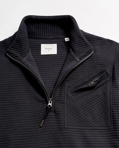 Reid Quilted Half Zip In Dark Navy