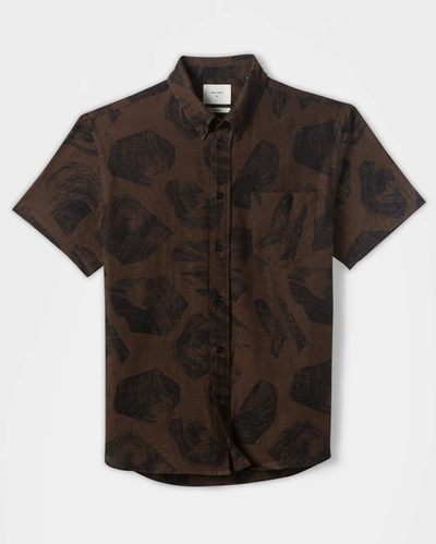 Shop Reid S/s Bias Pocket Shirt In Black/brown