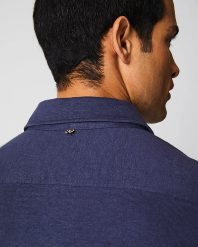 Reid S/s Hemp Cotton Knit Shirt In Navy