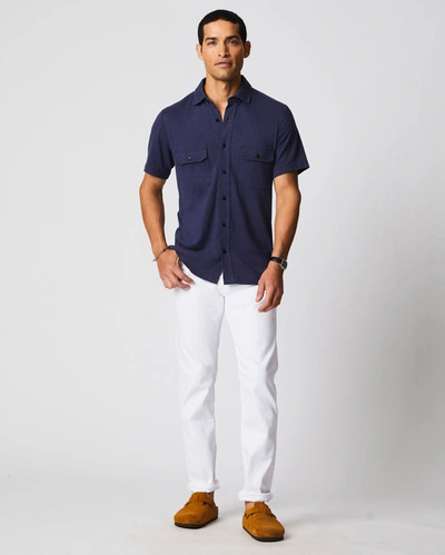 Shop Reid S/s Hemp Cotton Knit Shirt In Navy