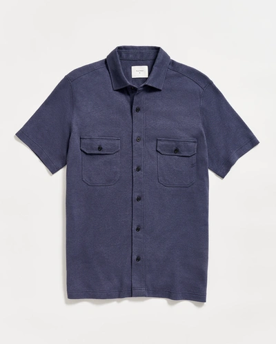 Shop Reid S/s Hemp Cotton Knit Shirt In Navy