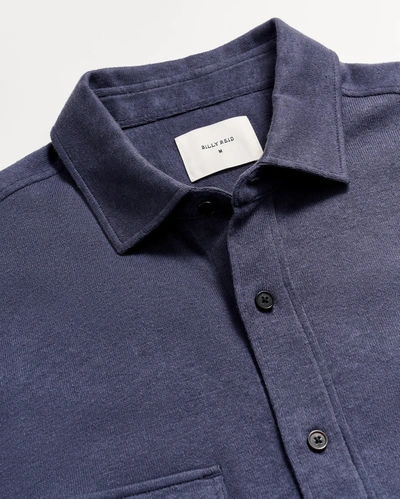 Reid S/s Hemp Cotton Knit Shirt In Navy