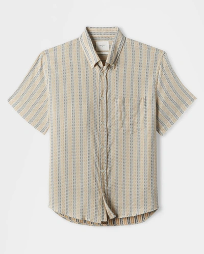 Shop Reid S/s Kirby Shirt In Gold/blue