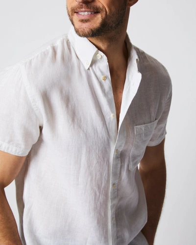 Shop Reid S/s Linen Tuscumbia Shirt Bd In White