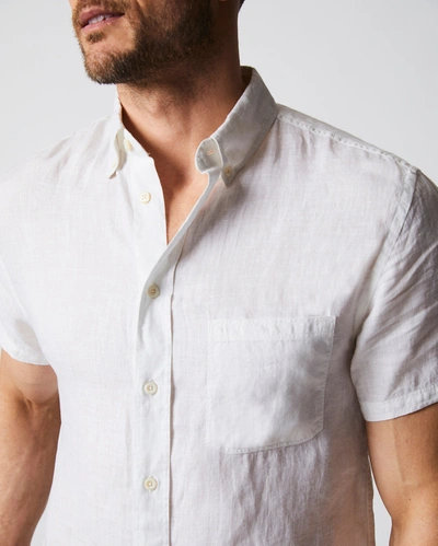 Shop Reid S/s Linen Tuscumbia Shirt Bd In White