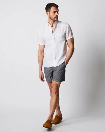 Shop Reid S/s Linen Tuscumbia Shirt Bd In White