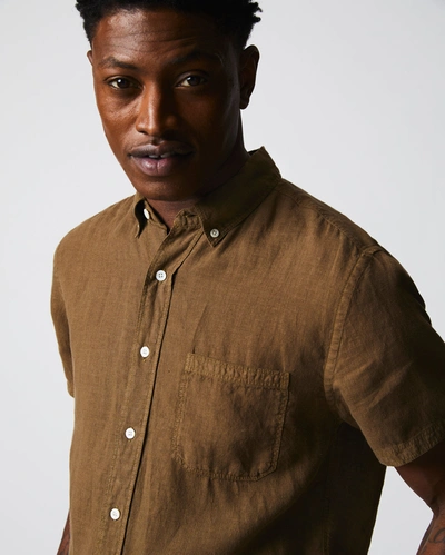 Shop Reid S/s Linen Tuscumbia Shirt Bd In Military