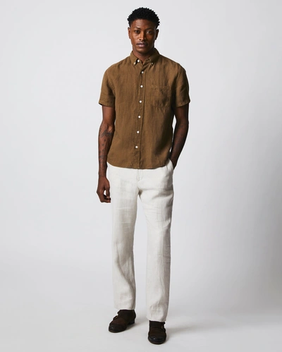 Shop Reid S/s Linen Tuscumbia Shirt Bd In Military