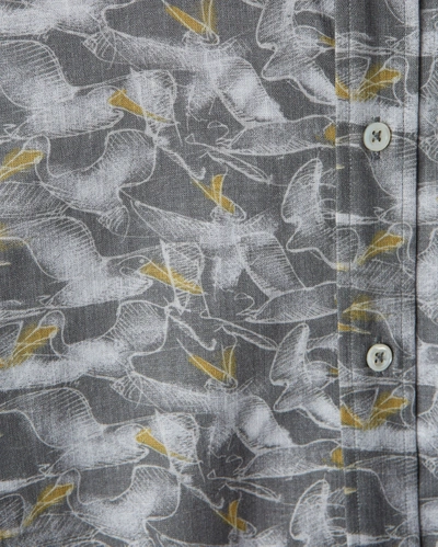 Reid S/s Pelican Sketch Shirt In Grey