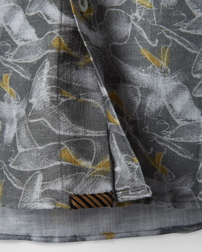 Reid S/s Pelican Sketch Shirt In Grey