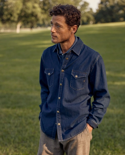 Shop Billy Reid, Inc Shoals Denim Shirt In Double Dye