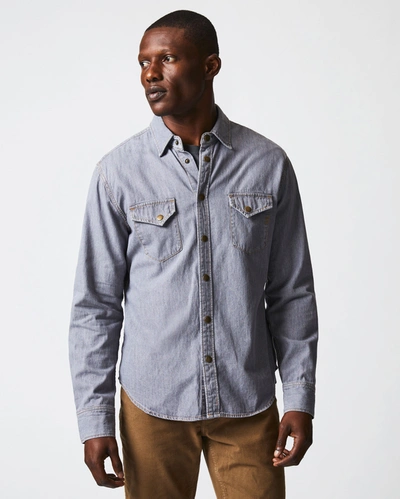 Billy Reid, Inc Shoals Denim Shirt In Grey Wash