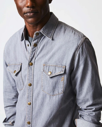 Shop Billy Reid, Inc Shoals Denim Shirt In Grey Wash