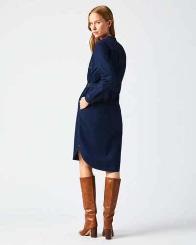 Reid Shoals Denim Shirttail Dress In Double Dye