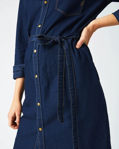 Reid Shoals Denim Shirttail Dress In Double Dye