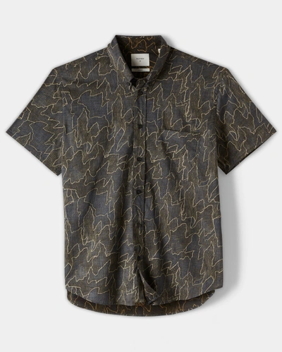 Shop Billy Reid, Inc Short Sleeve Path Shirt In Black
