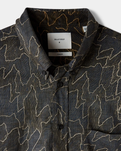 Billy Reid, Inc Short Sleeve Path Shirt In Black