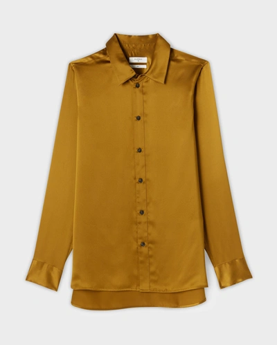Reid Silk Slim Shirt In Tinted White