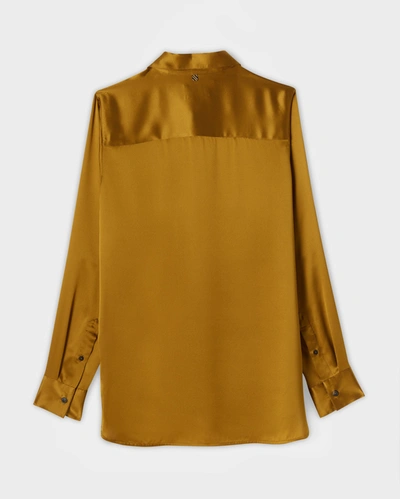 Reid Silk Slim Shirt In Tinted White