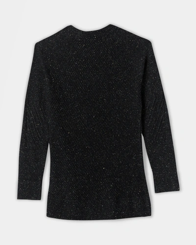 Reid Silk Tweed Sweater In Black