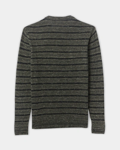 Reid Slub Stripe Crew In Natural