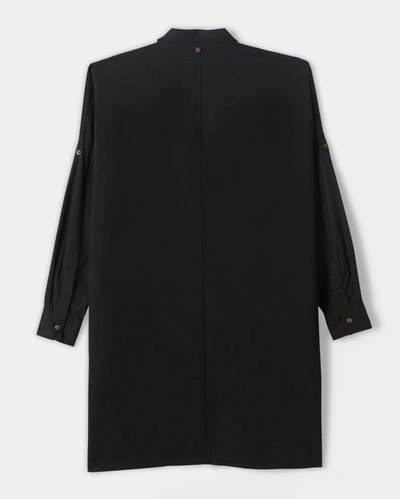 Reid Snap Front Dolman Dress In Black