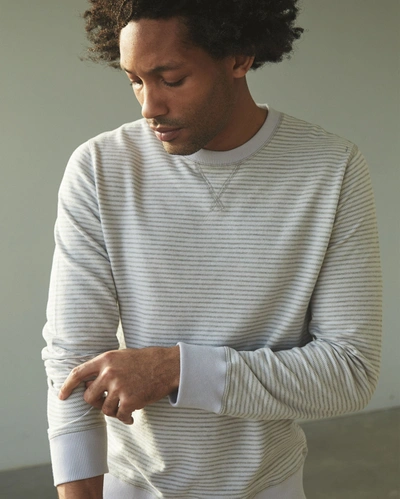 Reid Stripe Terry Crew In Beach Blue
