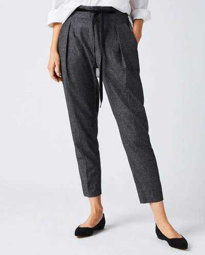 Shop Reid Tapered Pleat Pant In Charcoal