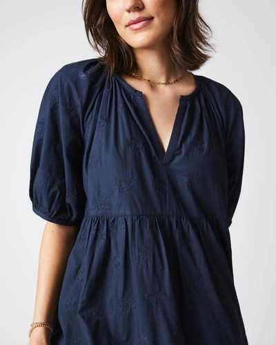 Reid Tiered Day Dress In Ink Blue