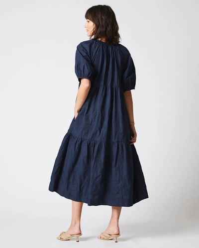 Reid Tiered Day Dress In Ink Blue