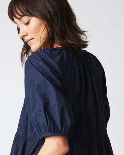 Reid Tiered Day Dress In Ink Blue