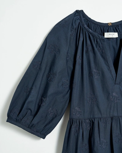 Reid Tiered Day Dress In Ink Blue