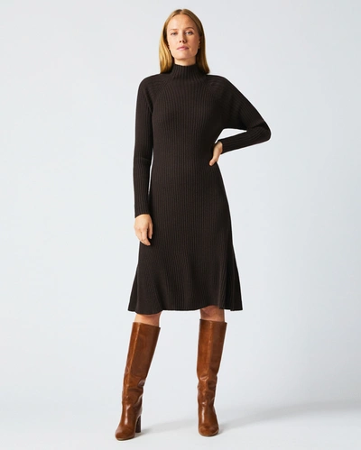 Reid Turtleneck Sweater Dress In Coffee Bean