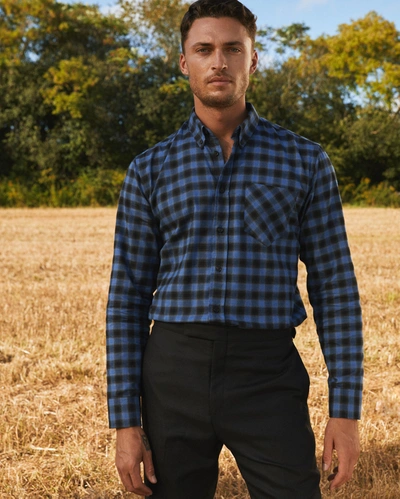 Shop Reid Tuscumbia Shirt In Navy Black